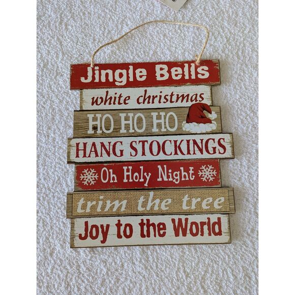 NWT  Christmas House Decor wood glitter wall/craft/wreath plaques  (3) - Picture 3 of 6
